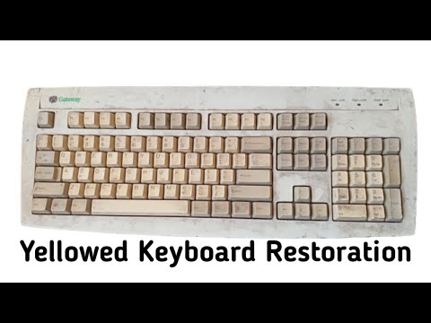 Restored Yellowed Keyboard my office three step to clean Retro Tech Restoration