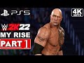 WWE 2K22 MyRise Gameplay Walkthrough Part 1 FULL GAME [4K 60FPS PS5] - No Commentary