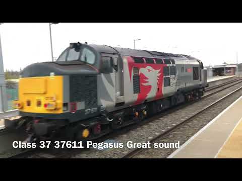 Market Harborough station class 37 37611 Pegasus class 66 66763 GBRF Seven Valley Railway 21/3/22