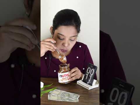 40 SECOND Nutella CHALLENGE 😳 | 1000 RS CHOCOLATE CHALLENGE🤑 #shorts #ashortaday #minkutinku
