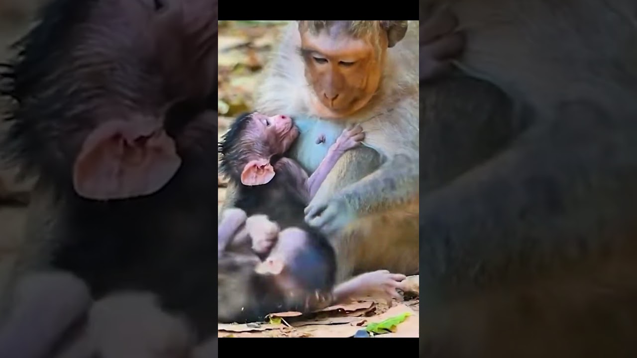 Life of Monkeys: Baby monkey gets beaten for bothering another baby monkey while it's nursing.