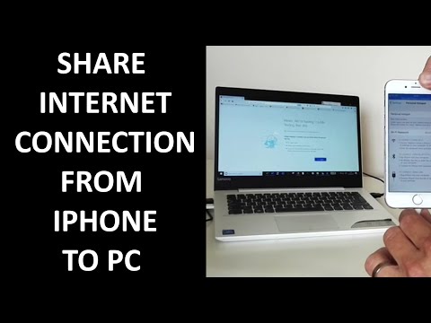 Share the internet connection from iPhone to PC using...
