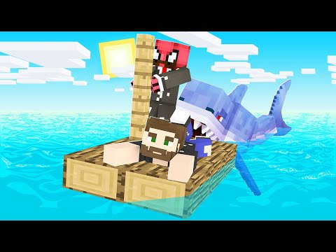 DENİZDE BİZE KÖPEK BALIĞI SALDIRDI! 🦈🌊 - Minecraft