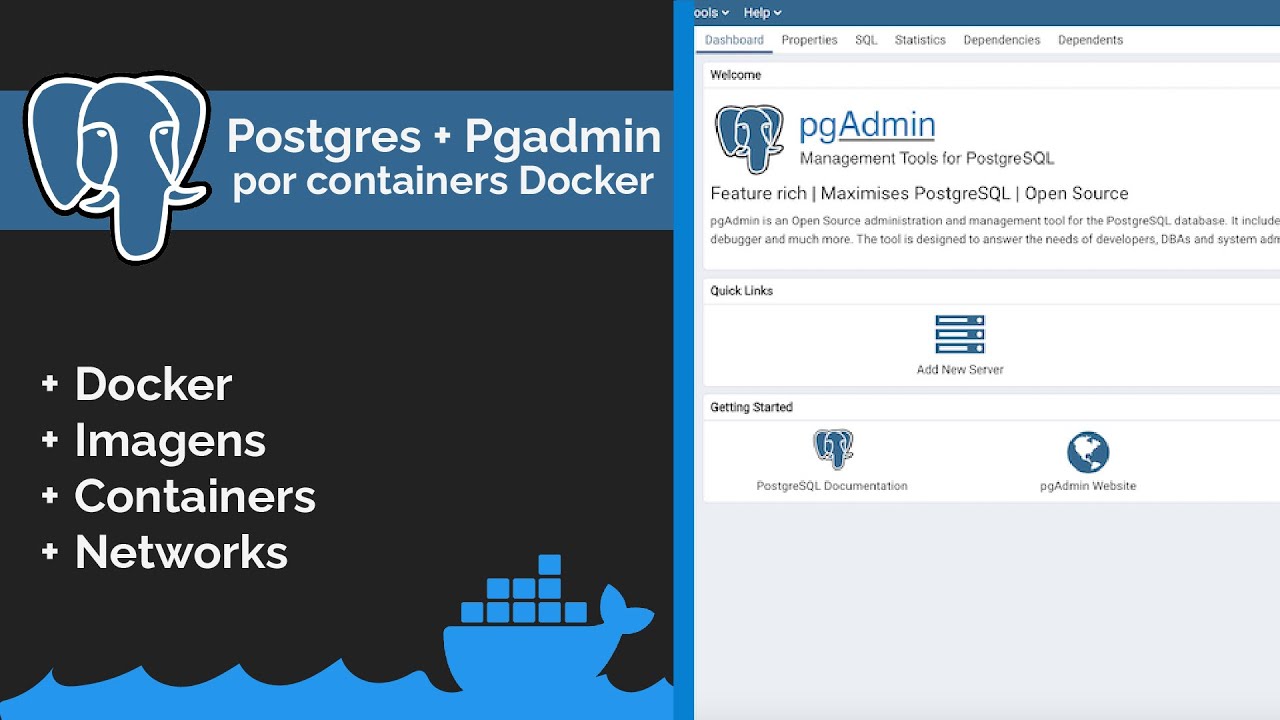Postgres e PGAdmin diretamente pelo Docker