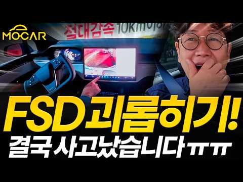 테슬라 FSD 괴롭히기...물뿌리고, 방해하고, 극한 주차장 실험! 결국 사고났습니다 ㅠㅠ
