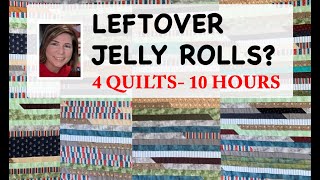 🏃‍♀️ JELLY ROLL STASHBUSTER - Easy & Fast 🏃‍♀️ | FOUR Quilt Tops - TEN hours | 2.5 inch strips |