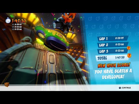 CTR Nitro Fueled - Developer Time Trial #31: Hyper Spaceway (1:47:30)