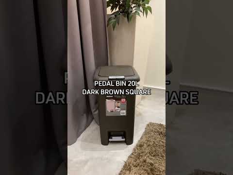 Gambar Krisbow Tempat Sampah Pedal Plastik Square 20 Liter - Cokelat Tua