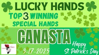 How to Play American Canasta Lucky Special Hands ☘️ 3-17-25 #lucky #canasta