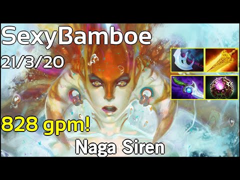 828 gpm! SexyBamboe  - Naga Siren - Dota 2  7.18