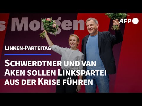 Neue Vorsitzende: Schwerdtner und van Aken wollen Linkspartei aus der Krise führen | AFP