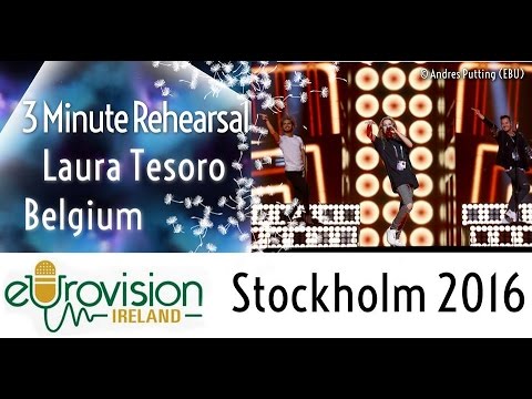 Eurovision 2016: Second rehearsal of Laura Tesoro from Belgium with 'What's the pressure?'