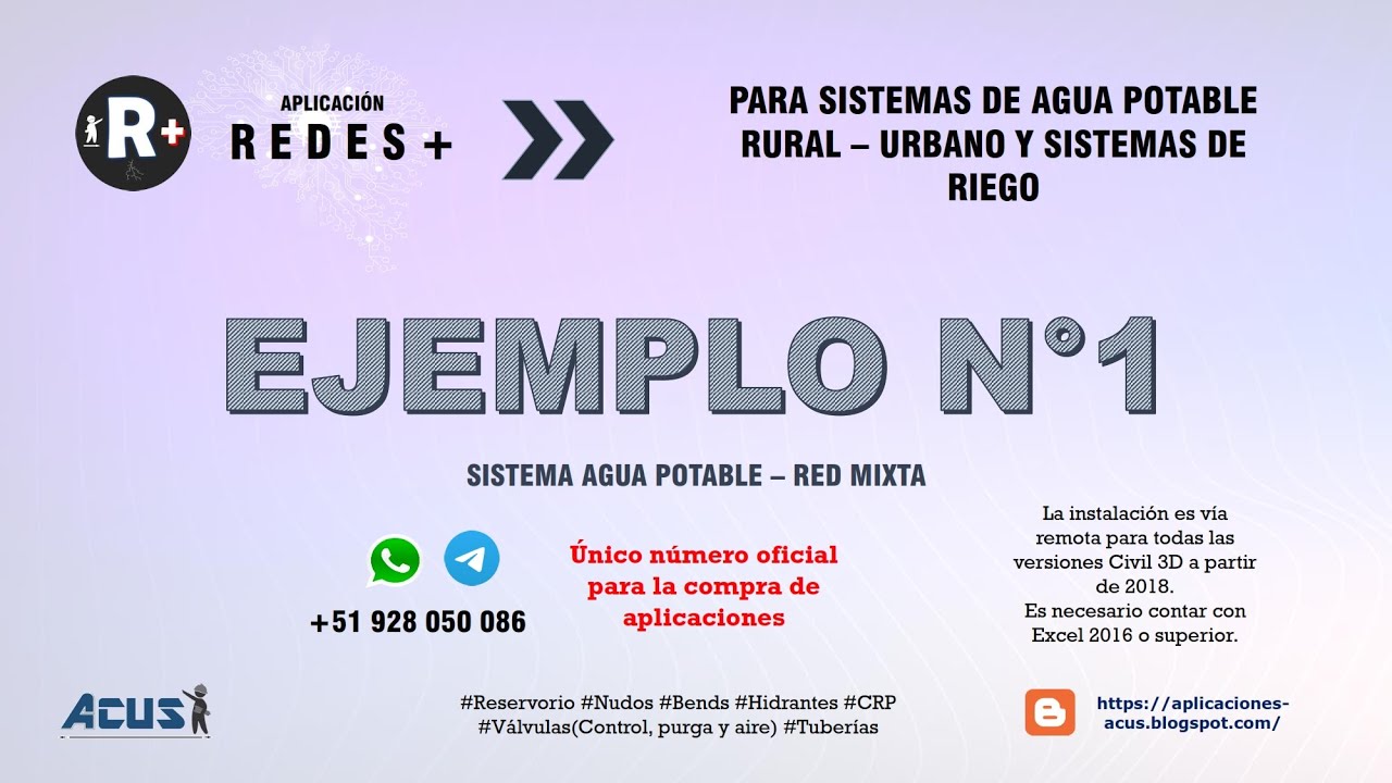 Redes+ │ Ejemplo1 │ Sistema Mixto - Agua Potable