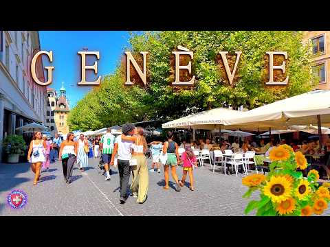 GENEVA SWITZERLAND ✨ 6 Places to Visit Summer atmosphere of city 4K Shopping, Beach, Lake & Fountain