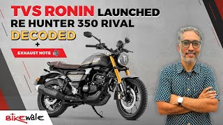 TVS Ronin 225 Launched | Royal Enfield Hunter 350 Rival | Price, Exhaust Sound, Top Speed & Features