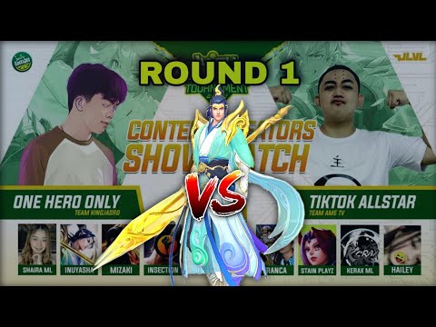 5V5 CONTENT CREATORS SHOWMATCH😮| ONLY ONE HERO VS TIKTOK ALL STAR - MLBB