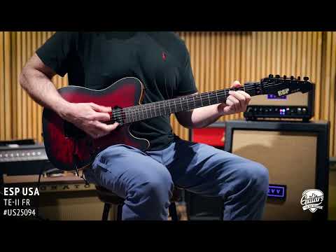 ESP USA TE-II FR w/ Seymour Duncans & Floyd Rose – Satin Black Cherry Sunburst image 11