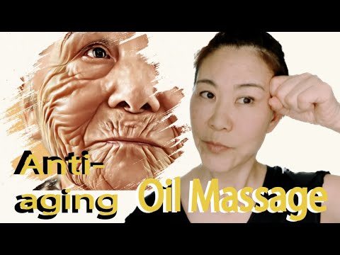 Anti-aging oil massage. Erase wrinkles and lift face. Take before/after photos to compare the result