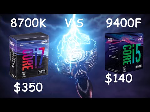 i7-8700(K) vs i5-9400F in 8 games at 1080p