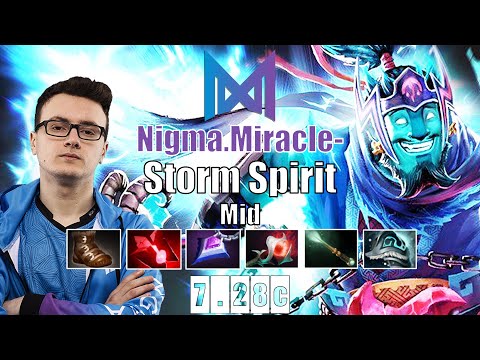 Storm Spirit Mid | Nigma.Miracle- | 24 KILLS MIRACLE- BACK TO MID | 7.28c Gameplay Highlights