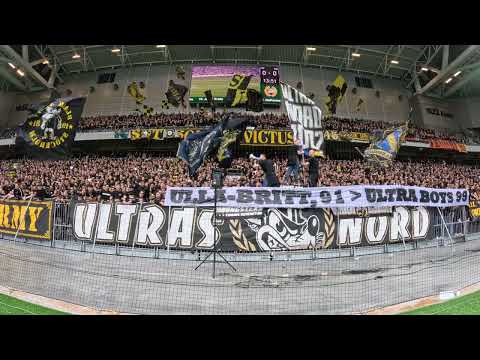 AIK-klacken i första halvlek (Hammarby - AIK 4-2)