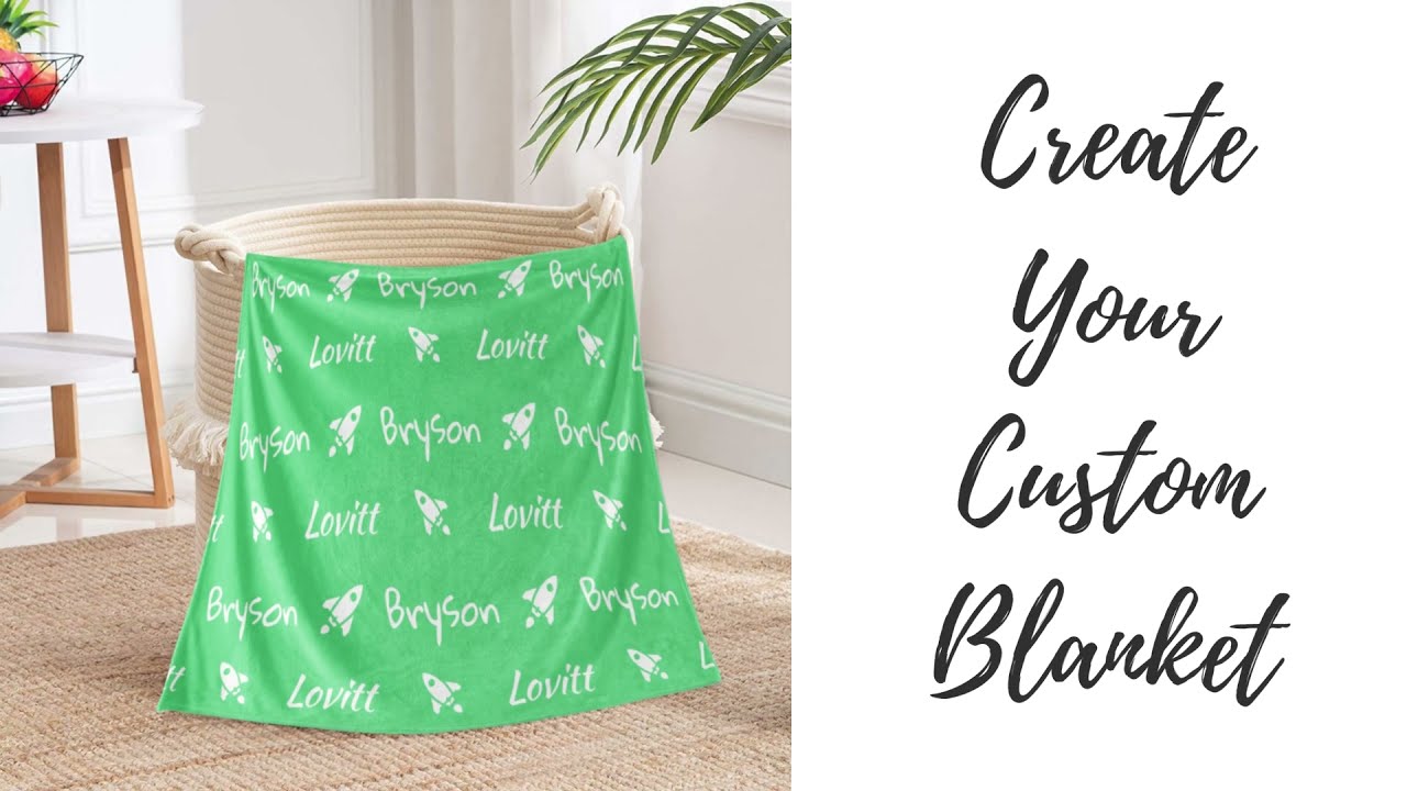 Personalized Blankets for Girls and Boys with Name. Custom Plush Fleece Minky Blanket - Perfect Gift