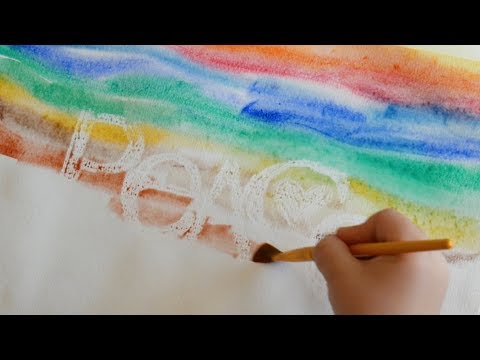 White Crayon With Watercolor