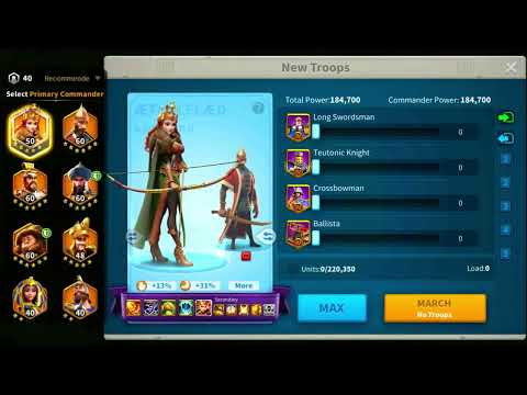 Sun Tzu &  Eulji Mundeok VS  Sun Tzu & Joan of Ark   commander test  Rise of Kingdoms 50k troops