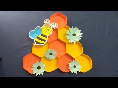 DIY Paper Craft // DIY super easy Kids Craft // Hexagon craft // Honey comb design makking by paper Video