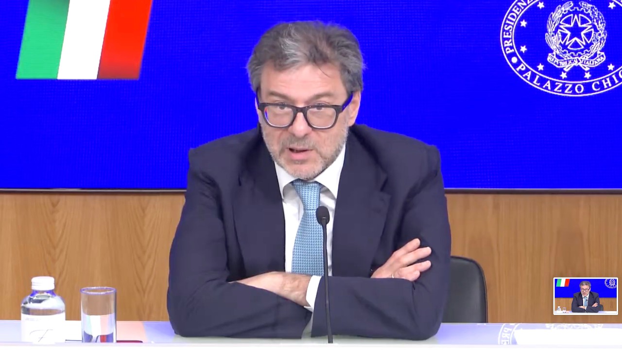 GIORGETTI IN CONFERENZA STAMPA AL TERMINE DEL CONSIGLIO DEI MINISTRI