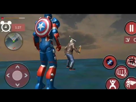 Flying Superhero Captain Robot Crime City Battle Android Gameplay #1