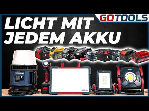 Diese Arbeitsleuchten musst du sehen – Adapter wechseln in 10 Sekunden! GOTOOLS Multi Akku System!