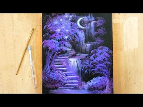 Purple Fantasy Painting Tutorial ⭐️ STEP by STEP ⭐️ REAL TIME!