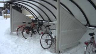 Bike parking nearby city hall in Luleå, Northern Sweden