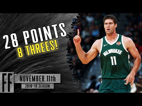 Brook Lopez - 2018.11.11 - Bucks vs Nuggets - 28 Pts, 8 Threes!