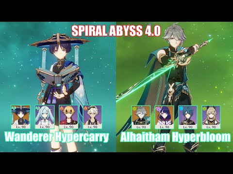 C0 Wanderer Hypercarry & C0 Alhaitham Hyperbloom | Spiral Abyss 4.0 | Genshin Impact