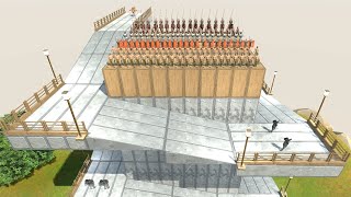 Pig Escort Mission 1: Ancient Human in Ape Guardian Tower Animal Revolt Battle Simulator