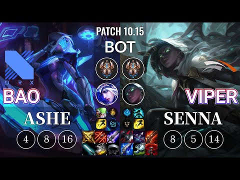 DRX BAO Ashe vs HLE Viper Senna Bot - KR Patch 10.15