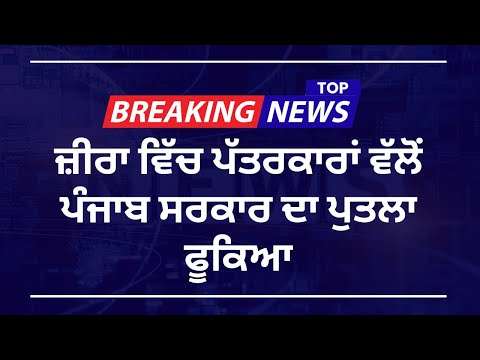 ਜ਼ੀਰਾ ਵਿੱਚ ਪੱਤਰਕਾਰਾਂ ਦਾ ਸਰਕਾਰ ਖ਼ਿਲਾਫ਼ ਜ਼ਬਰਦਸਤ ਪ੍ਰਦਰਸ਼ਨ, ਨਜਾਇਜ਼ ਪਰਚਿਆਂ ਦੇ ਵਿਰੋਧ ‘ਚ ਪੰਜਾਬ ਸਰਕਾਰ ਦਾ ਪੁਤਲਾ ਫੂਕਿਆ