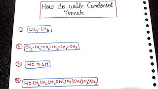 How to write condensed structure formula of organic compounds | Class 11