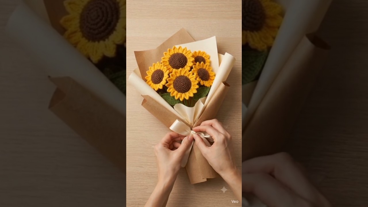 crochet sunflower Bouquet 🌻#shorts #trending #viral #crochet