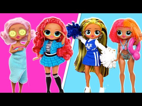 LOL OMG Doll Story, Travel Routine , New School , Vacation & Sleepover Videos