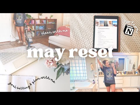 PRODUCTIVE MONTHLY RESET ROUTINE | reset for may, plan with me & goal setting using Notion