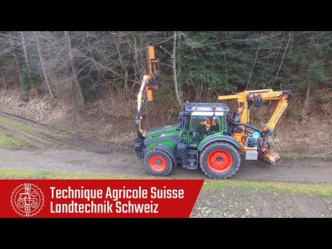 Waldstrassen-Pflege mit Doppelastschere und Mulcher