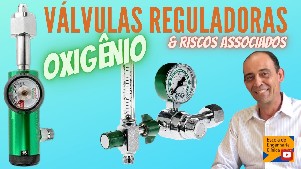 Válvula reguladora de pressão de oxigênio para cilindro e riscos de incêndio.