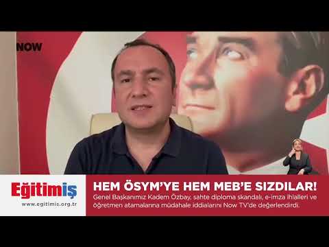 Genel Başkanımız Kadem Özbay, sahte diploma skandalı, e-imza ihlalleri ve öğretmen atamalarına müdahale iddialarını Now TV’de değerlendirdi. | EĞİTİM İŞ