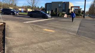 Guide dog Arabella takes me to Starbucks for the first time! Scary, exciting, and emotional!