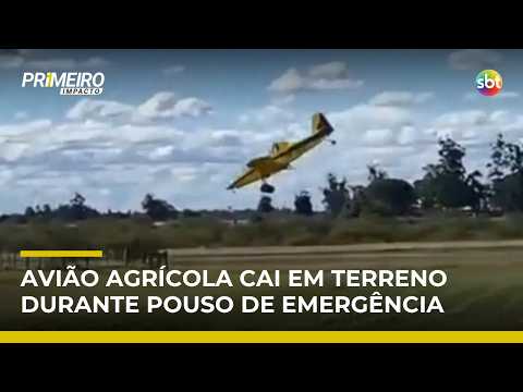 Piloto evita tragédia ao fazer pouso de emergência após pane em avião agrícola | #PrimeiroImpacto