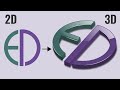 How To Create 3D Logo From 2D With Glossy Effects Illustrator Beginner Tutorial