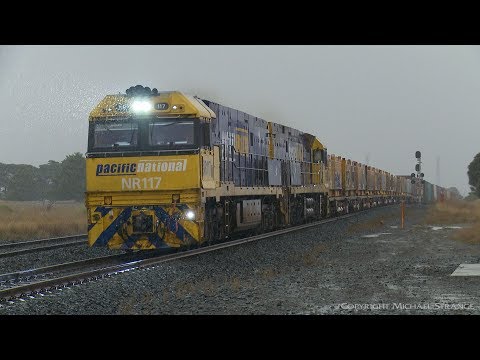 2MA5 Container Train In Heavy Rain - PoathTV Australian Railways